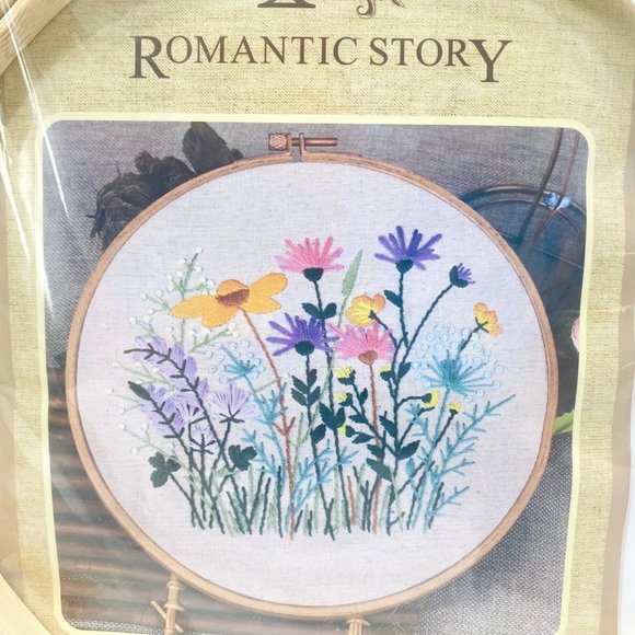 Romantic Story Embroidery Kit with Hoop for Framing - New - Picture 2 of 4
